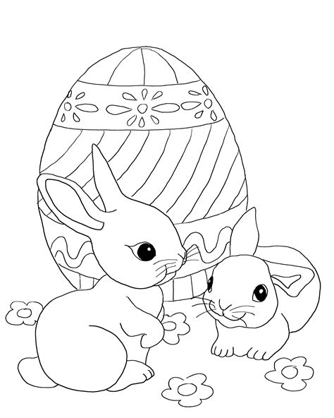 pictures cute easter bunny coloring pages  printable