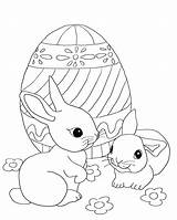 Easter Egg Coloring Bunny Pages Cute Bunnies Kids Giant Printing Two Lamb Couple Sweet sketch template