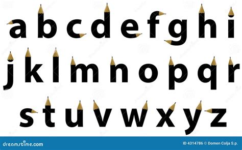 lettres dalphabet anglais dans la forme de conception de crayon image