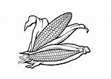 Corn Coloring Cartoon Pages Indian Food Fall Color General Sheets Getcolorings sketch template