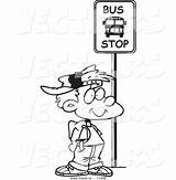 Bus Stop Cartoon Coloring Boy School Waiting Colorear Para Outline Pages Vector Leishman Ron Colouring 1024 Parada Dibujos 1044 Mandalas sketch template