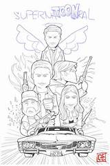 Supernatural Spn Dean Colouring Winchester Sobrenatural Toonadas Colorear Castiel Kitchenoverlord sketch template