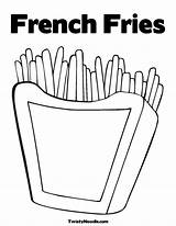 Fries French Pages Coloring Template sketch template