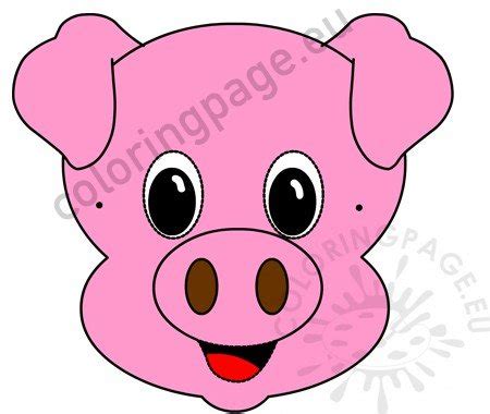 pig face mask printable paper pig mask coloring page