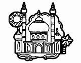 Mahal Taj Coloring Colorear Coloringcrew Drawing Getdrawings sketch template