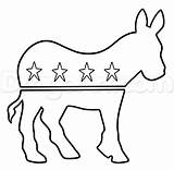 Donkey Drawing Simple Democrat Clipartmag Draw sketch template