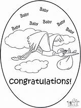 Birth Baby Card Hurrah Funnycoloring Coloring Pages Advertisement sketch template