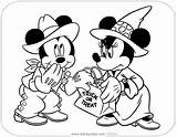 Coloring Halloween Mickey Minnie Disney Pages Disneyclips Stealing Candy sketch template
