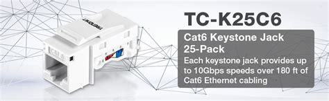 trendnet cat keystone jack  pack bundle tc kc  angle termination compatible
