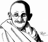 Gandhiji Gandhi sketch template