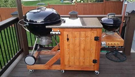 hanging a weber kettle the bbq brethren forums grill table bbq