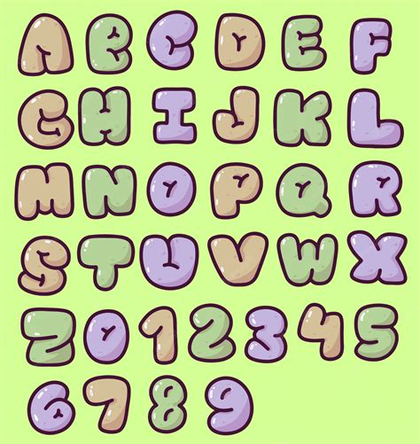 Premium Vector Cute Puffy Alphabet And Numbers Typhography Design
