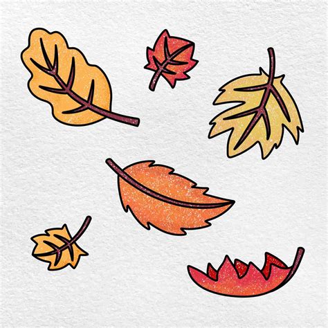 draw falling leaves helloartsy