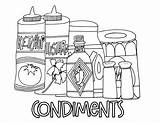 Condiments sketch template