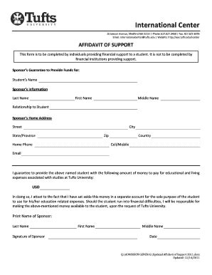 printable affidavit  support forms  templates fillable