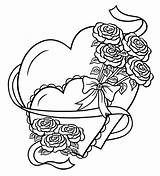 Cuori Imprimer Amour Cuore Rosen Stampare Coeur Herz Fiori Ausmalbilder Génial sketch template