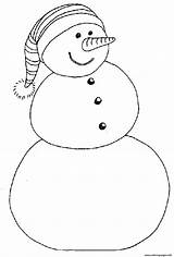 Snowman Coloring Winter Beannie Pages Printable sketch template
