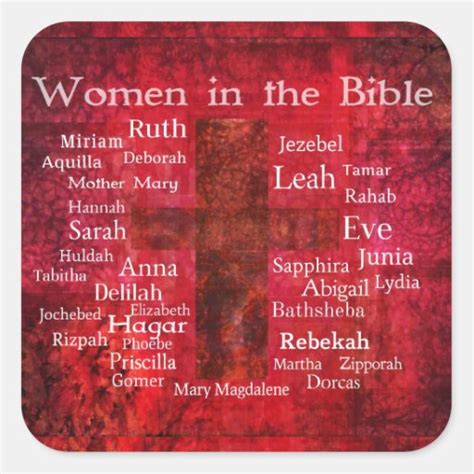 important women in the bible list square sticker zazzle