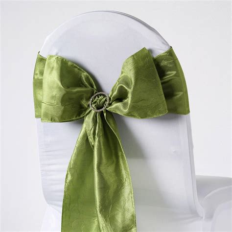 pcs  sage green taffeta crinkle chair sashes tablecloths factory