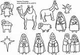 Nativity Manger Shepherds Stable Cutouts Colorine Results sketch template