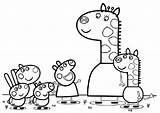 Peppa Pig George Giraffe Coloring Pages Gerald Rabbit Rebba Playing Color Print Friends Craft sketch template