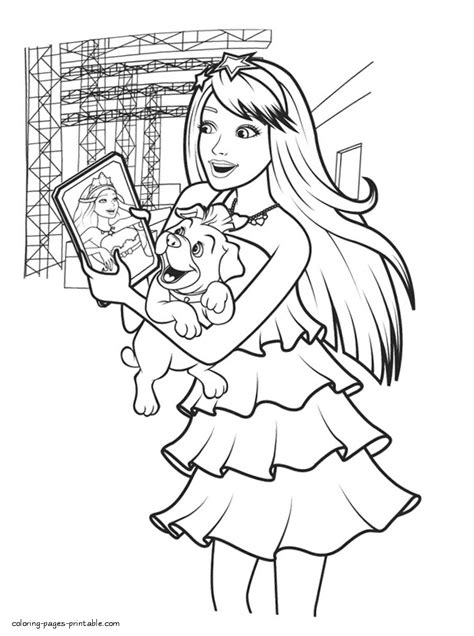 coloring pages barbie  princess   popstar full
