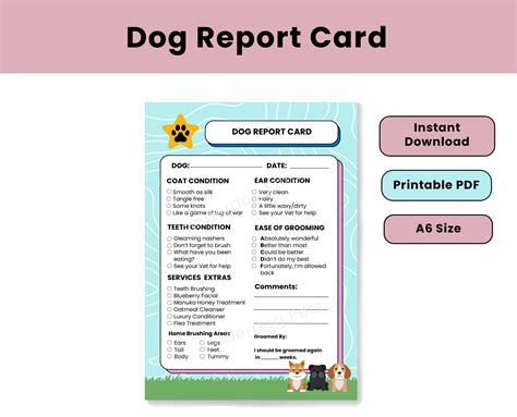 doggy report card template