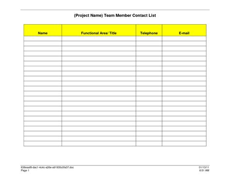 images  printable contact list  excel  excel contact