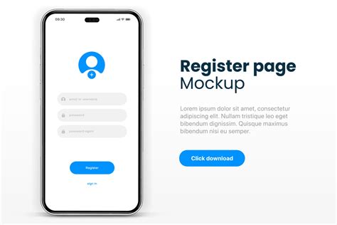 register screen mobile application interface registration form