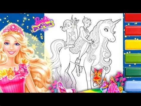 barbie coloring video  coloring unicorn barbie  romy coloring
