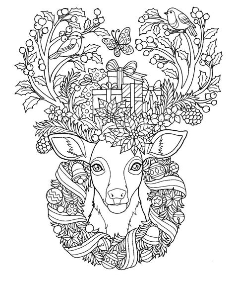 christmas reindeer adult coloring pages jesyscioblin