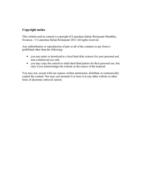 copyright notice  examples format  examples