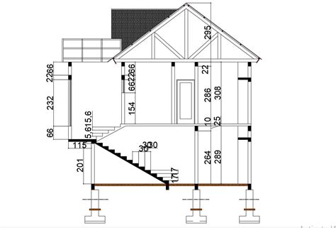 house section  foundation plan cadbull