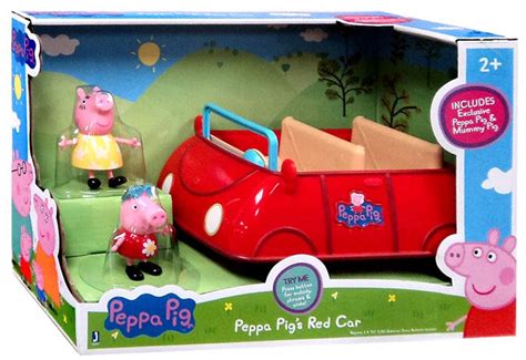 peppa pig peppa pigs red car vehicle figure set jazwares toywiz