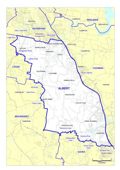 maps  districts brisbane south albert