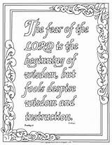 Coloring Proverbs Pages Printable Kids Lord Fear Bible Scripture Adron Mr Verse Sheets Adult Colouring Color Children Christian Book Coloringpagesbymradron sketch template