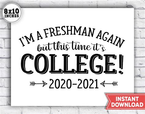 day  college sign st day  college freshman year etsy