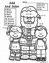 Math Christmas Worksheets Coloring Printable Maths Color Number Fun Printables Activities Add Theme Teacherspayteachers Colorear Matematicas Actividades Code Fall Work sketch template
