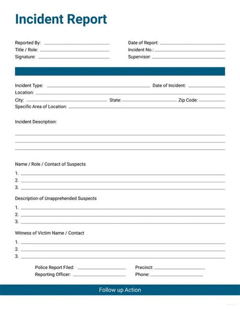 incident report form   printables scroll