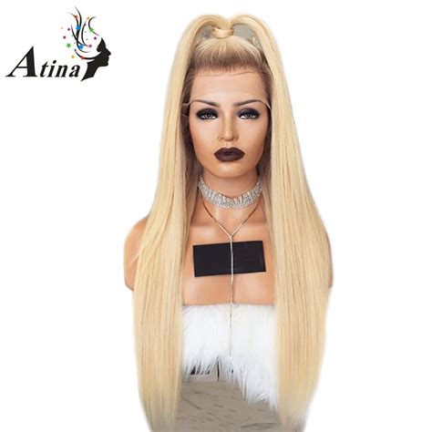180 density ombre t4 613 blonde lace front wig straight virgin remy