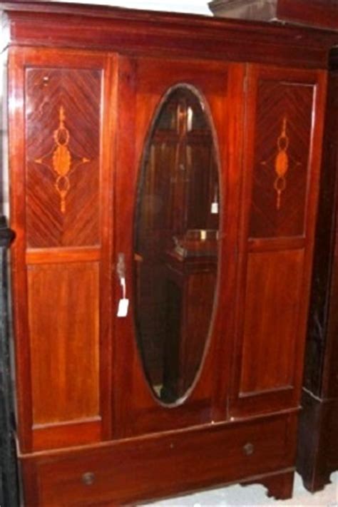 wardrobe englischer jugendstil mahagoni kleiderschrank