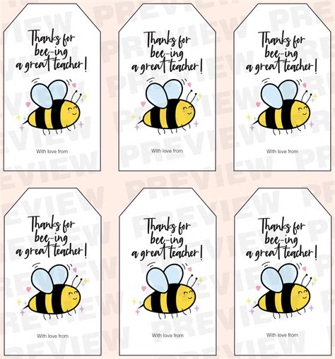 printable punny personalisable teacher appreciation gift tag templates