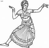 Coloring Dance Pages India Folk Dances Sketch People Book Colouring Dancing sketch template
