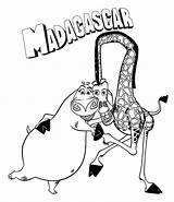Coloring Pages Madagascar Cartoon Animal sketch template
