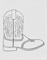 Printable Cowboy Boot Cowgirl sketch template