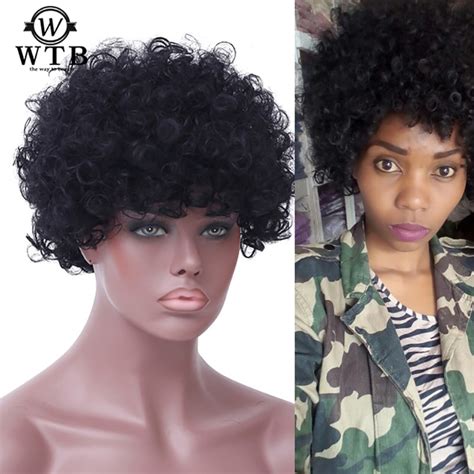 Wtb Short Afro Kinky Heat Resistant Brazilian Remy Hair Curly Weave