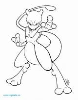 Mewtwo Mew Mega Getcolorings Imprimir Getdrawings Colorir Pokémon Shadow Dark sketch template