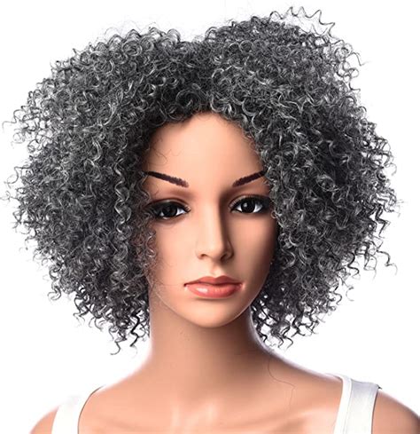 silike afro kinky curly wig kanenkalon fiber jerry curl wigs  black