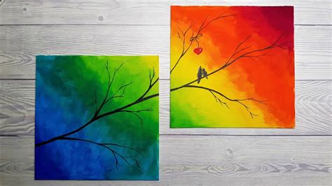 daily challenge  easy canvas painting ideas  beginners rainbow