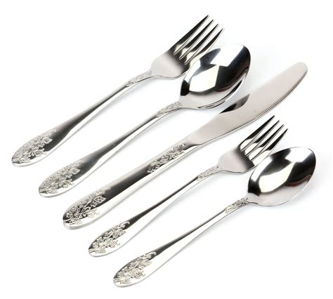 bekith  piece silverware flatware set   stainless steel